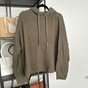 Jenni Kayne Cashmere Fisherman Hoodie in Olive S